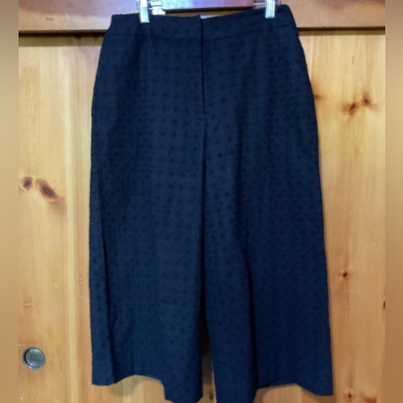 NWT DIALOGUE Style Black fully LACE SZ 8 extra wide leg, cropped pants,trendy❤️ - Picture 1 of 5